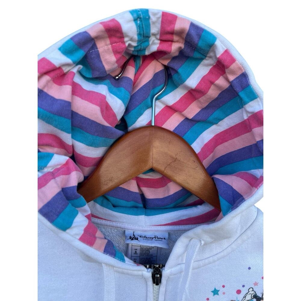Disney Parks Jacket Woman’s XS  Disney Parks Mickey White Hoodie 2013 Full Zip - Picture 9 of 13